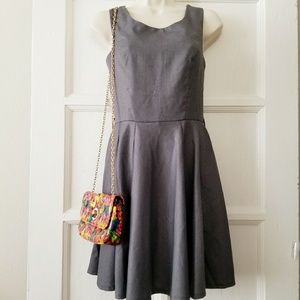Sleeveless Gray Fit & Flare Dress